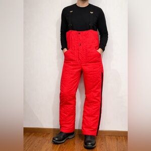 Vintage RefrigiWear Insulated Snow Bib Overalls Blaze Orange Cold Storage